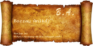 Bozzay Anikó névjegykártya