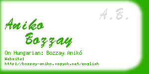 aniko bozzay business card